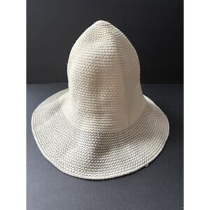 J Crew Cotton Wide Brim Floppy Hat Tan Boho Beachy Resort Travel Packable S-M